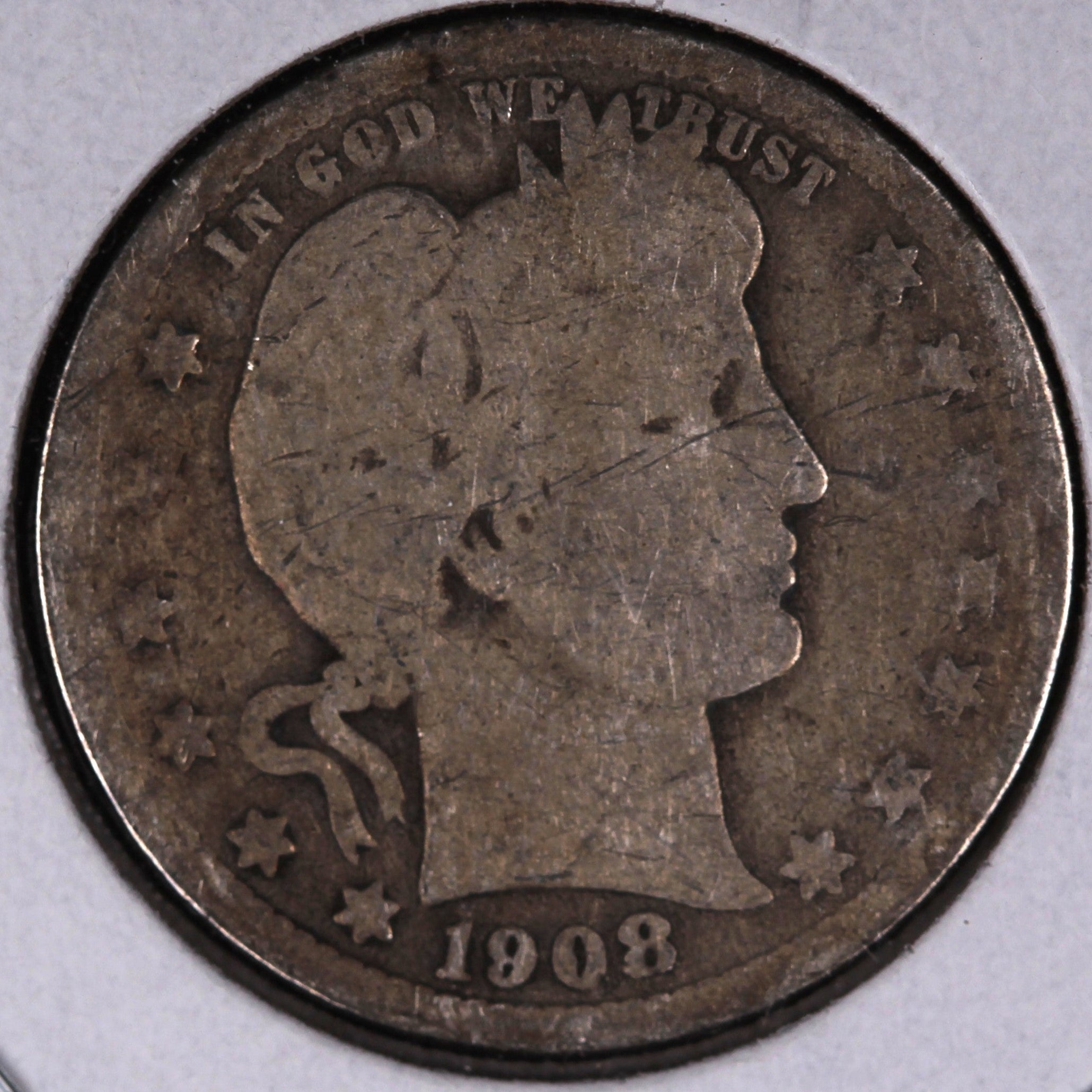1908-O Barber Quarter, Good Circulated Coin, Store #07854