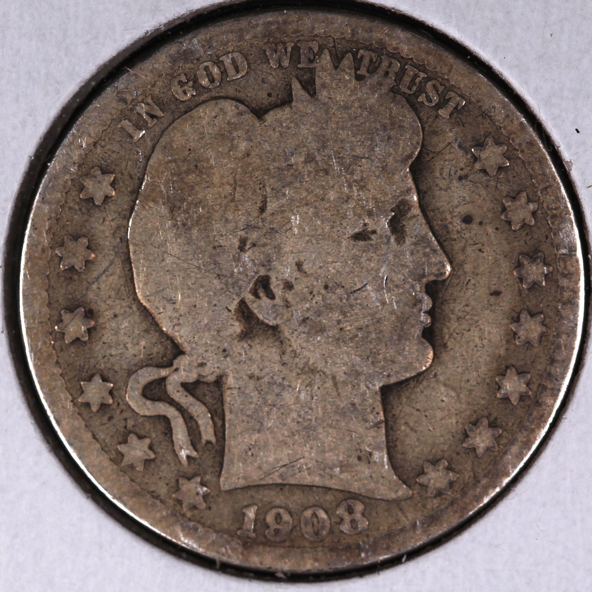 1908-D Barber Quarter, About Good Circulated Coin, Store #07861