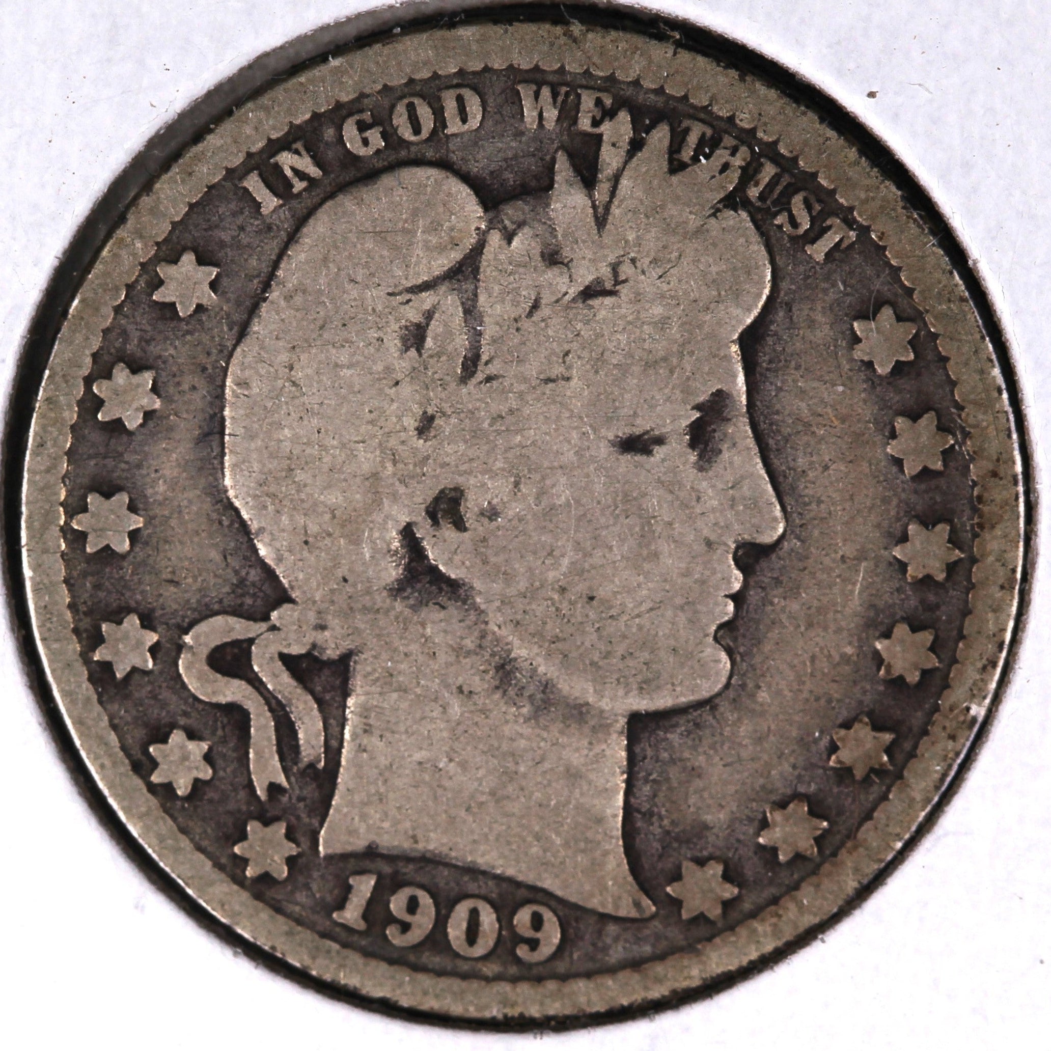 1909-D Barber Quarter, Good+ Circulated Coin, Store #07912