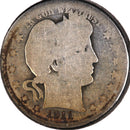 1911-S Barber Quarter, Abt Good Circulated Coin, Store