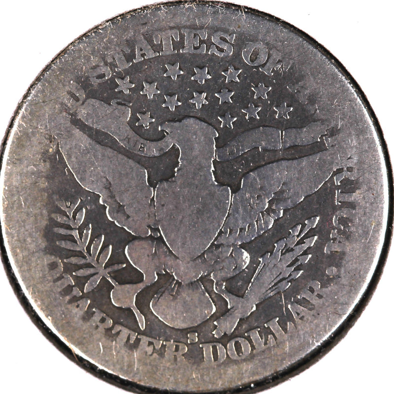 1911-S Barber Quarter, Abt Good Circulated Coin, Store