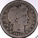 1912 Barber Quarter, Abt Good Circulated Coin, Store