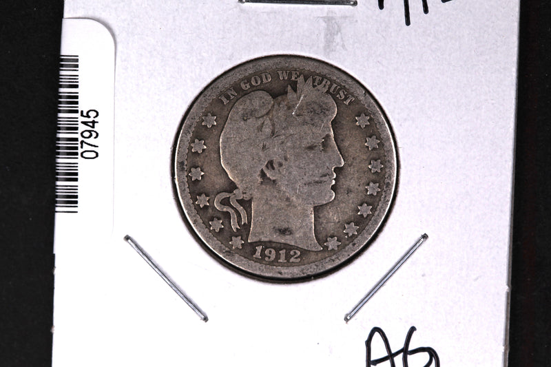 1912 Barber Quarter.  Affordable Collectible Coin.  Store