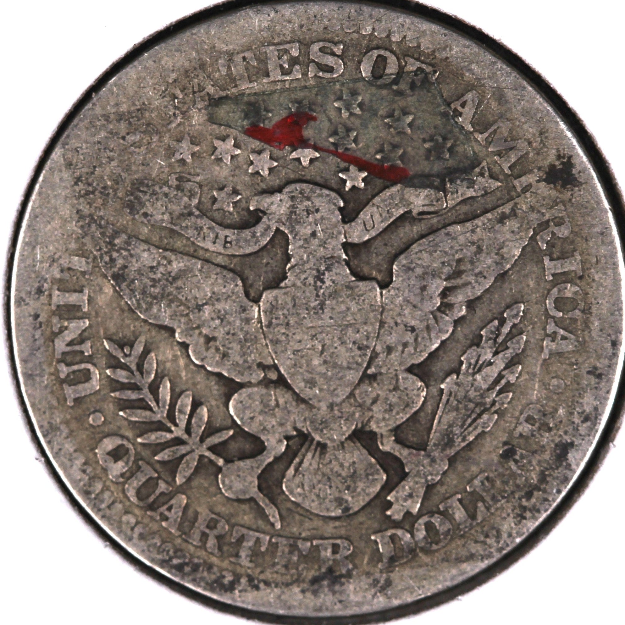 1912 Barber Silver Quarter, About Good Circulated Coin, Store #QR1530