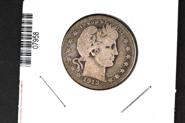 1913-D Barber Quarter.  Affordable Collectible Coin.  Store # 07958