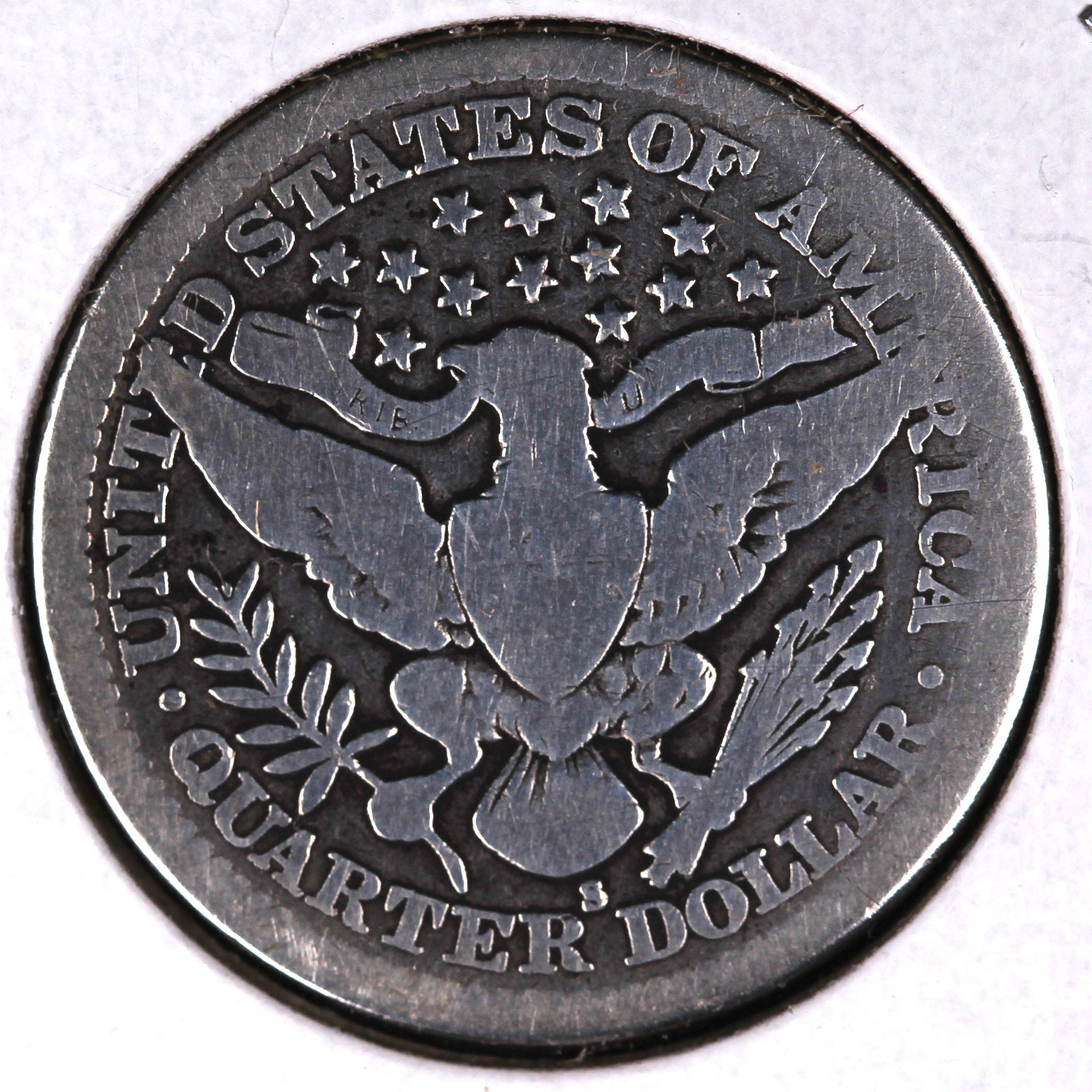 1913-S Barber Silver Quarter, Key Date, Good Circulated Coin, Store #QR1537