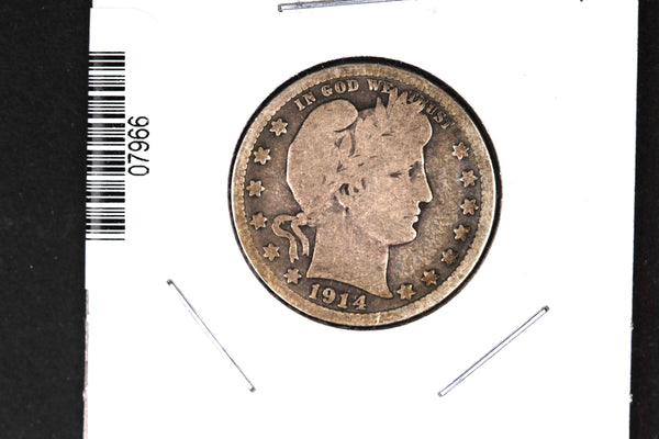 1914 Barber Quarter. Affordable Collectible Coin. Store # 07966