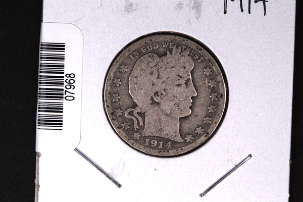 1914 Barber Quarter. Affordable Collectible Coin. Store # 07968