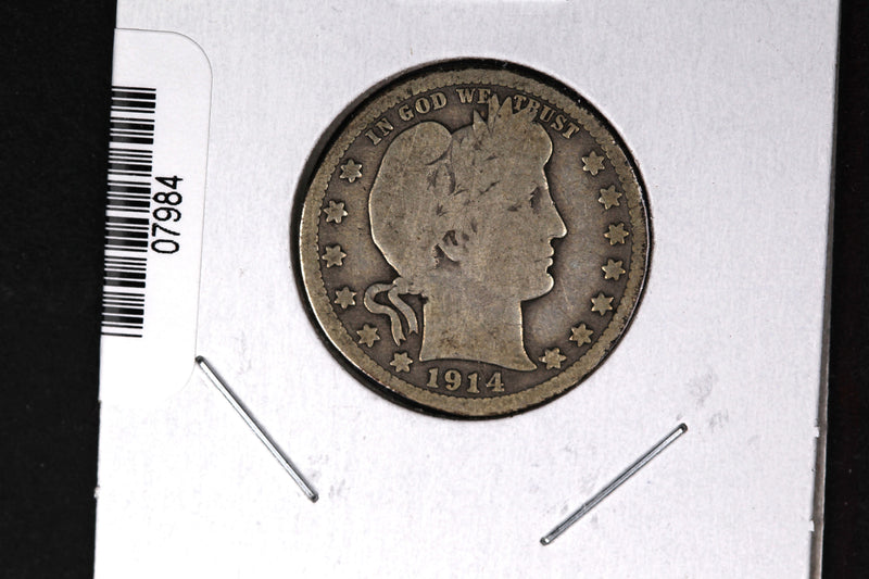 1914-D Barber Quarter. Affordable Collectible Coin. Store