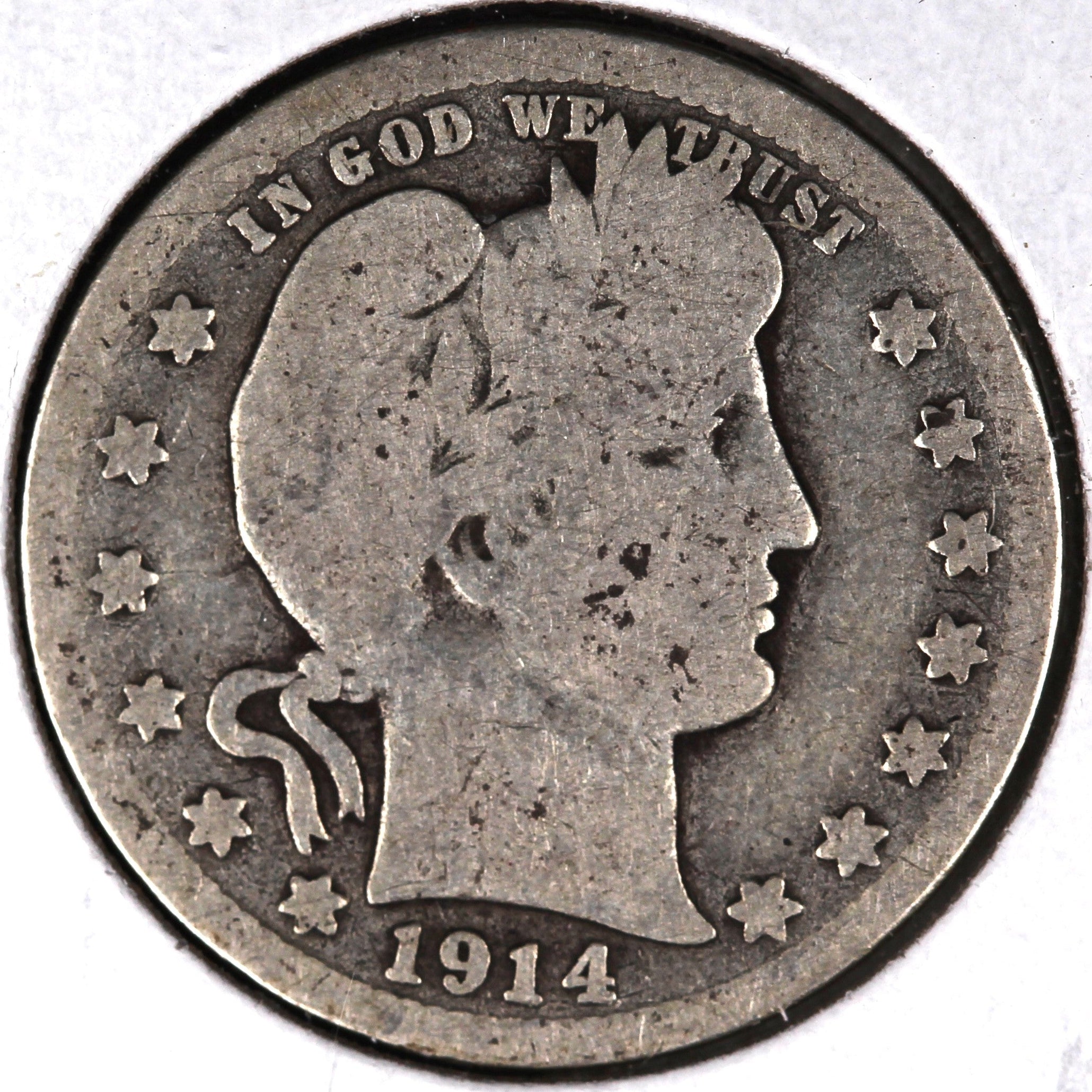 1914-D Barber Quarter, Good Circulated Coin, Store #07985