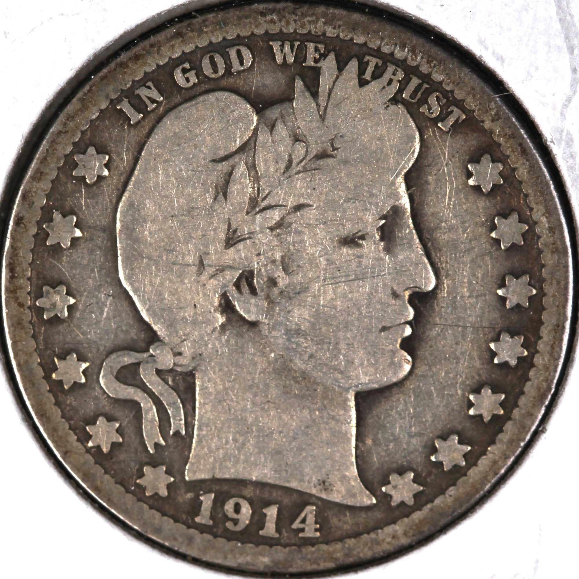1914-D Barber Quarter, Good Circulated Coin, Store #07988