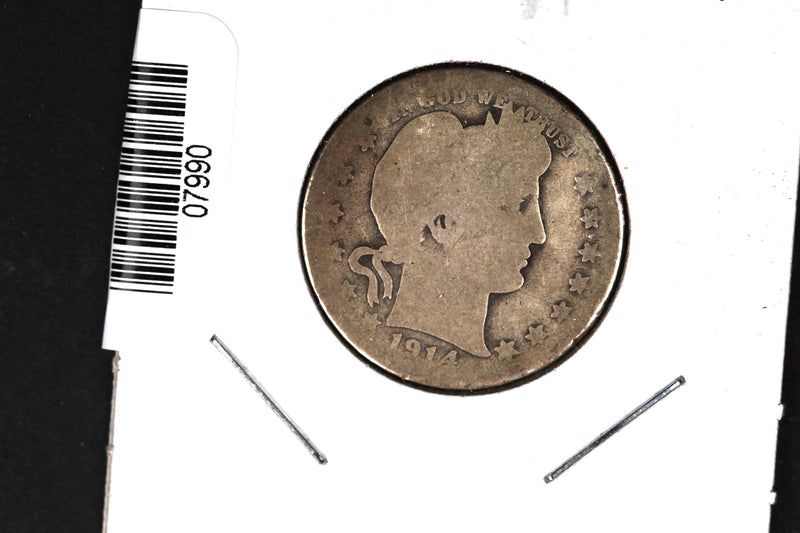 1914-S Barber Quarter. Key Date Collectible Coin. Store