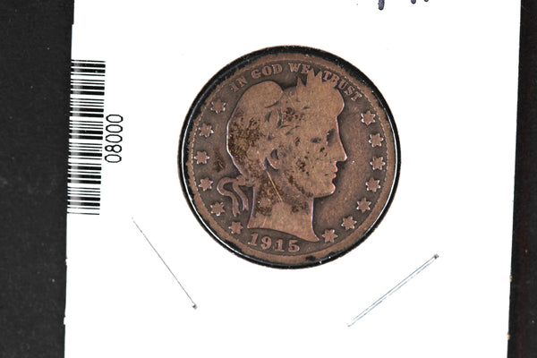 1915 Barber Quarter. Affordable Collectible Coin. Store # 08000