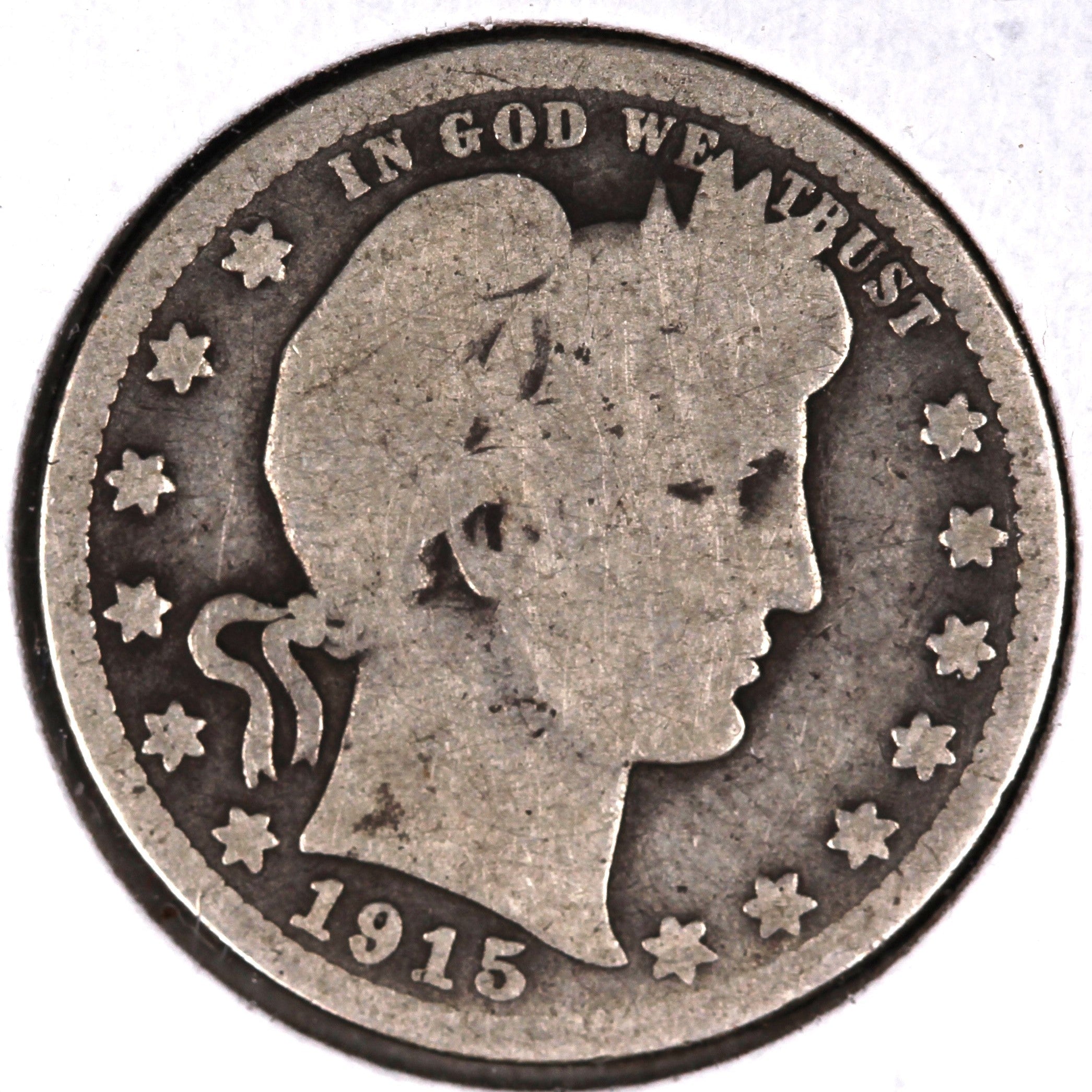 1915 Barber Quarter, Good Circulated Coin, Store # 08007