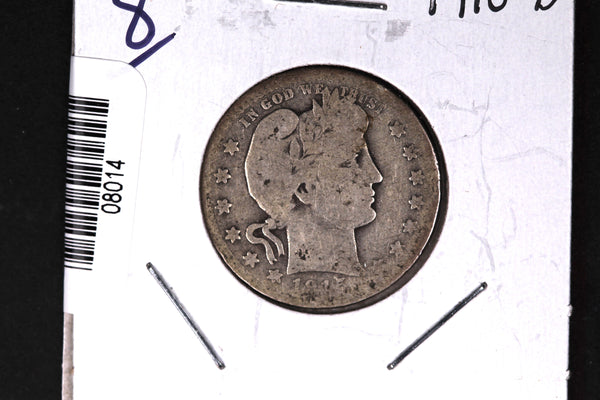 1915-D Barber Quarter. Affordable Collectible Coin. Store # 08014
