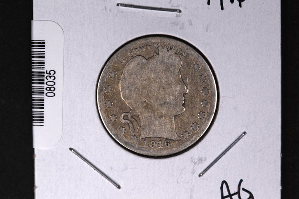 1916 Barber Quarter. Affordable Collectible Coin. Store # 08035