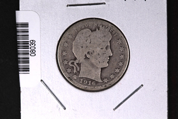 1916 Barber Quarter. Affordable Collectible Coin. Store # 08039