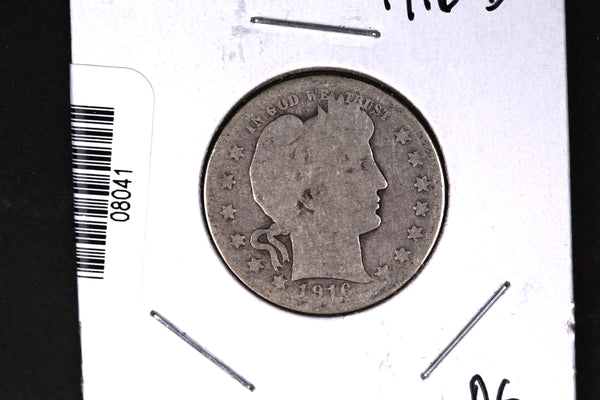 1916-D Barber Quarter. Affordable Collectible Coin. Store # 08041
