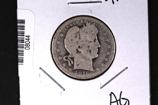 1916-D Barber Quarter. Affordable Collectible Coin. Store # 08044