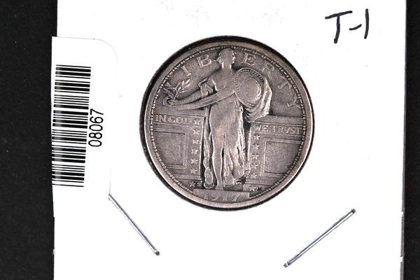1917-S T-1 Standing Liberty Quarter. Collectible Coin. Store # 08067