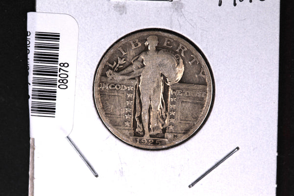 1925 Standing Liberty Quarter. Affordable Collectible Coin. Store # 08078