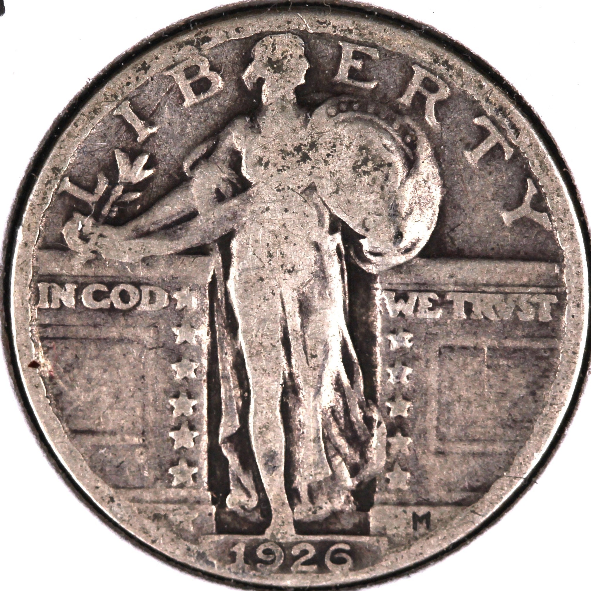 1926 Standing Liberty Silver Quarter, Fine Circulated Coin, Store #QR1630