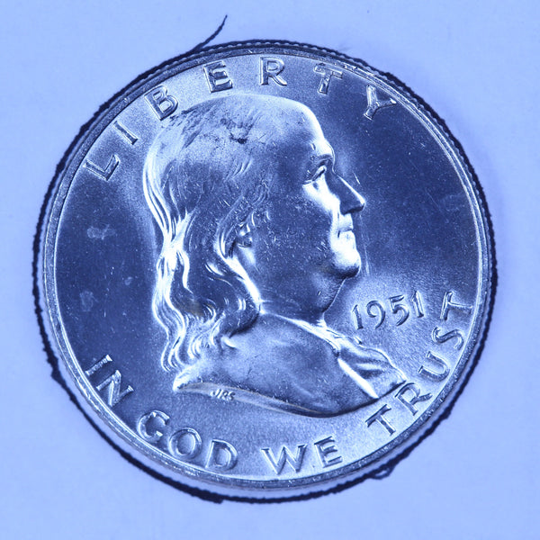 1951-D Franklin Half Dollar, Gem Uncirculated Collectible Coin. Store #10862