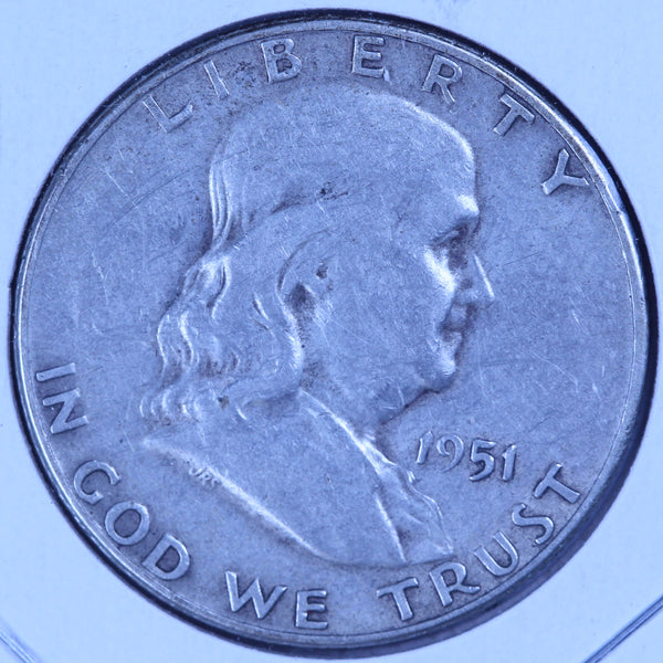 1951-S Franklin Half Dollar, Extra Fine Circulated Coin, Store #10864