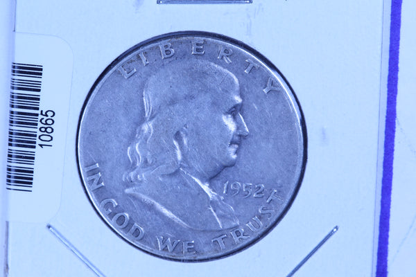 1952 Franklin Half Dollar, Affordable Circulated Collectible Coin. Store #10865