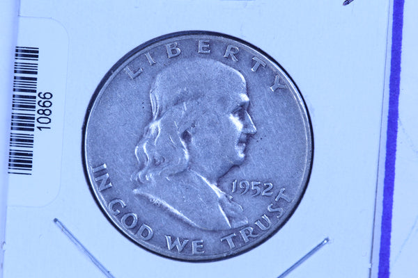 1952-D Franklin Half Dollar, Affordable Circulated Collectible Coin. Store #10866