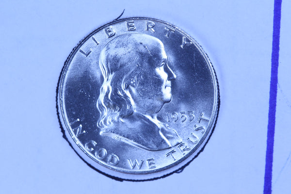 1953-D Franklin Half Dollar, Gem Uncirculated Collectible Coin. Store #10871