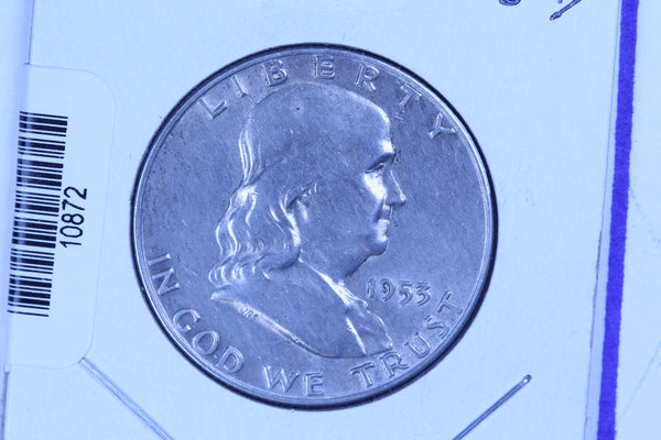 1953-D Franklin Half Dollar, Affordable Circulated Collectible Coin. Store #10872