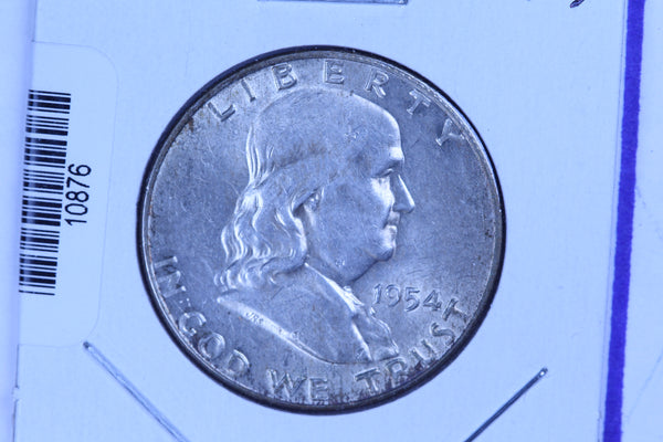 1954-D Franklin Half Dollar, Affordable Circulated Collectible Coin. Store #10876