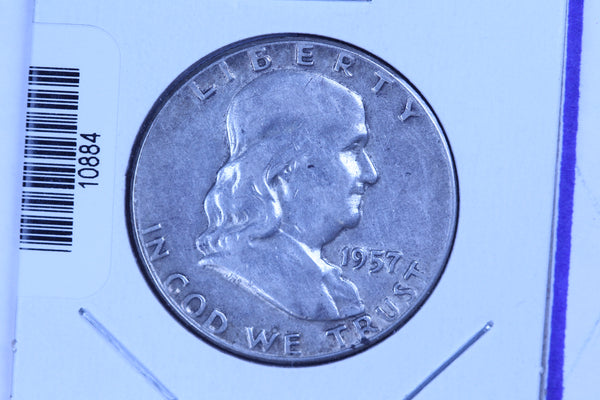 1957 Franklin Half Dollar, Affordable Circulated Collectible Coin. Store #10884