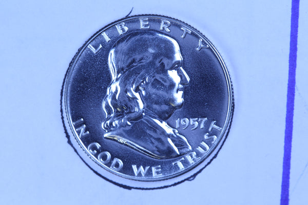 1957 Franklin Half Dollar, Proof Strike. Gem Eye Appeal. Store Sale #10885