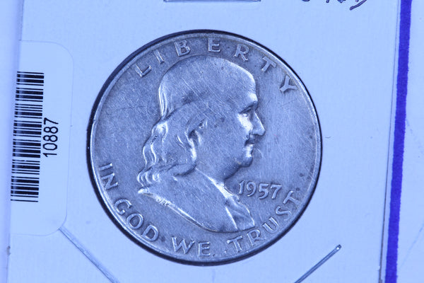 1957-D Franklin Half Dollar, Affordable Circulated Coin. Store Sale #10887