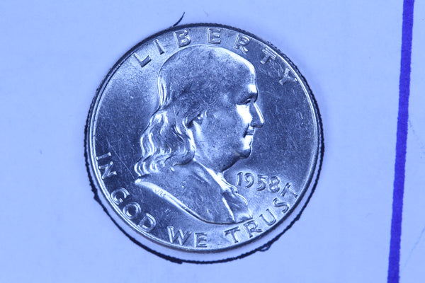 1958 Franklin Half Dollar, Affordable Uncirculated Coin. Store Sale #10889