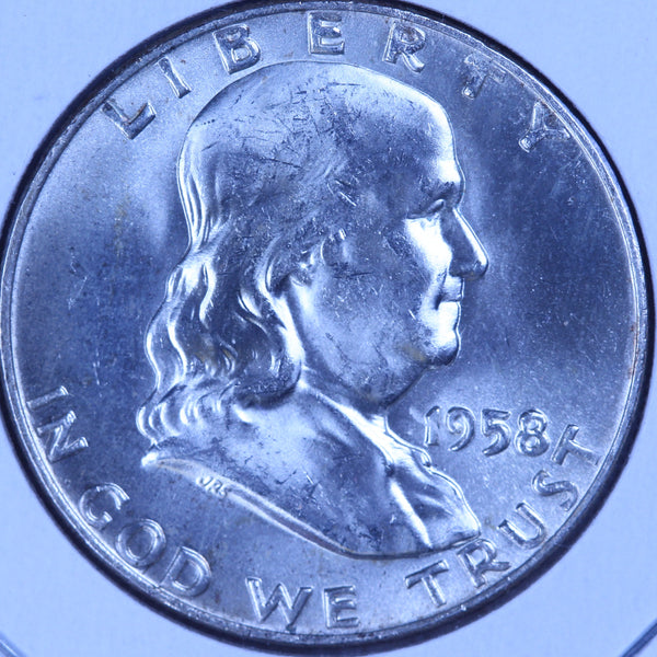 1958-D Franklin Half Dollar, Gem Mint State Coin, Store #10891