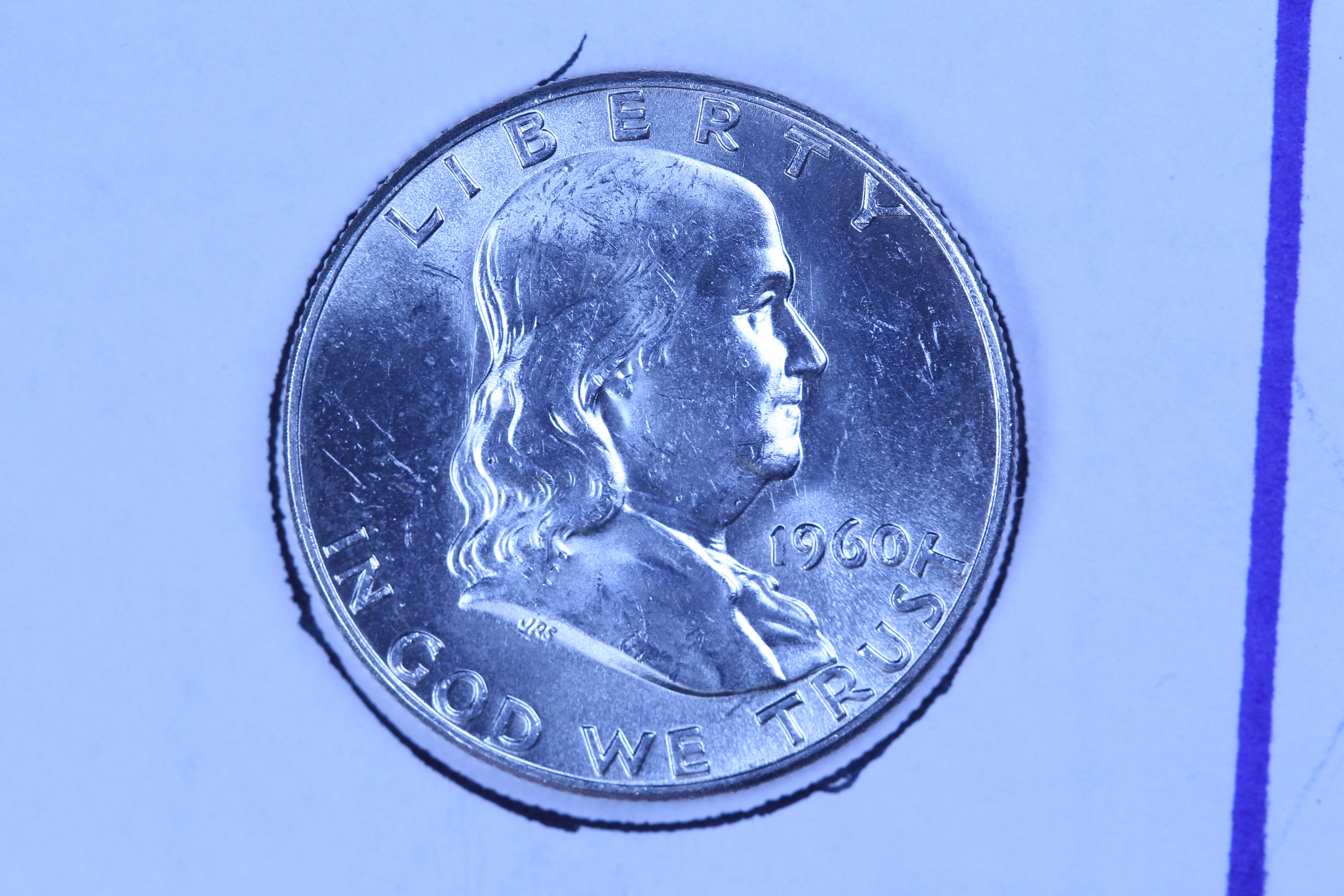 1960 Franklin Half Dollar, Mint State Uncirculated Coin. Store #10897