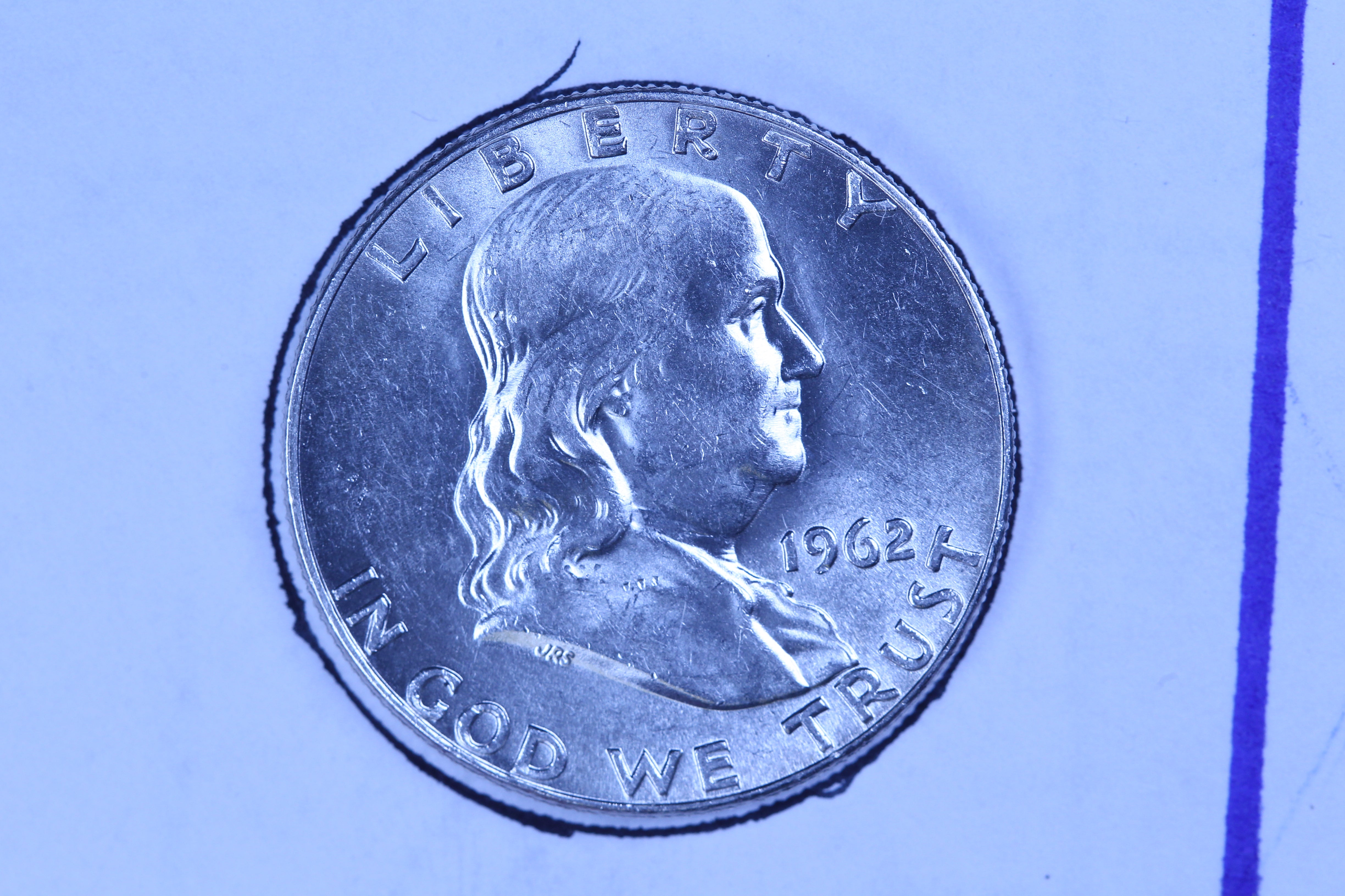 1962-D Franklin Half Dollar, Mint State Uncirculated Coin, Store #10904