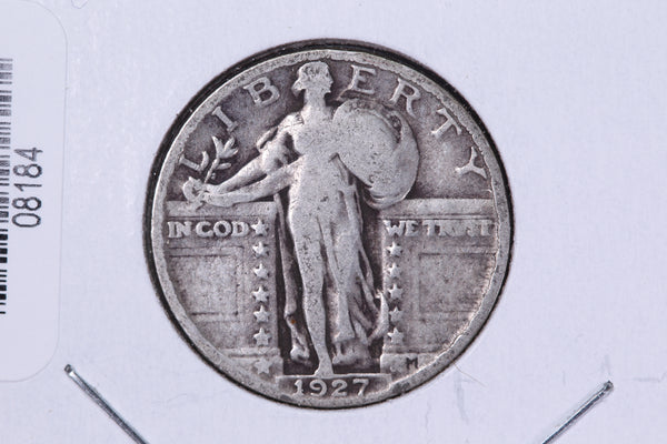 1927 Standing Liberty Quarter. Affordable Collectible Coin. Store # 08184