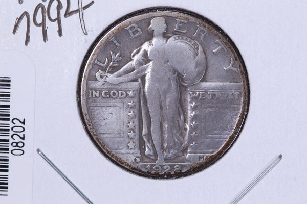 1928-D Standing Liberty Quarter. Affordable Circulated Collectable Coin. Store # 08202