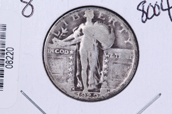 1929-D Standing Liberty Quarter. Affordable Circulated Collectable Coin. Store # 08220