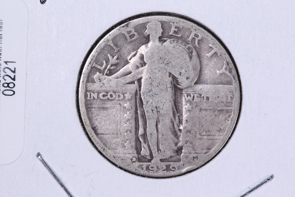 1929-D Standing Liberty Quarter. Affordable Circulated Collectable Coin. Store # 08221
