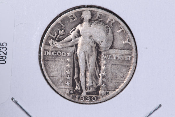 1930-S Standing Liberty Quarter. Affordable Circulated Collectable Coin. Store # 08235