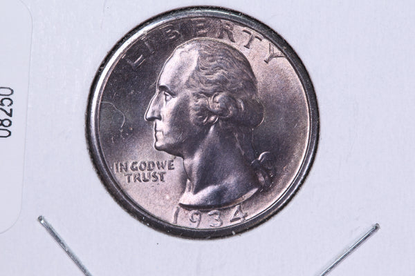 1934 Washington Quarter. Heavy Motto. Affordable Circulated Collectable Coin. Store # 08250