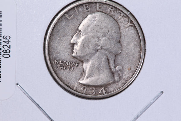 1934 Washington Quarter. Affordable Circulated Collectable Coin. Store # 08246