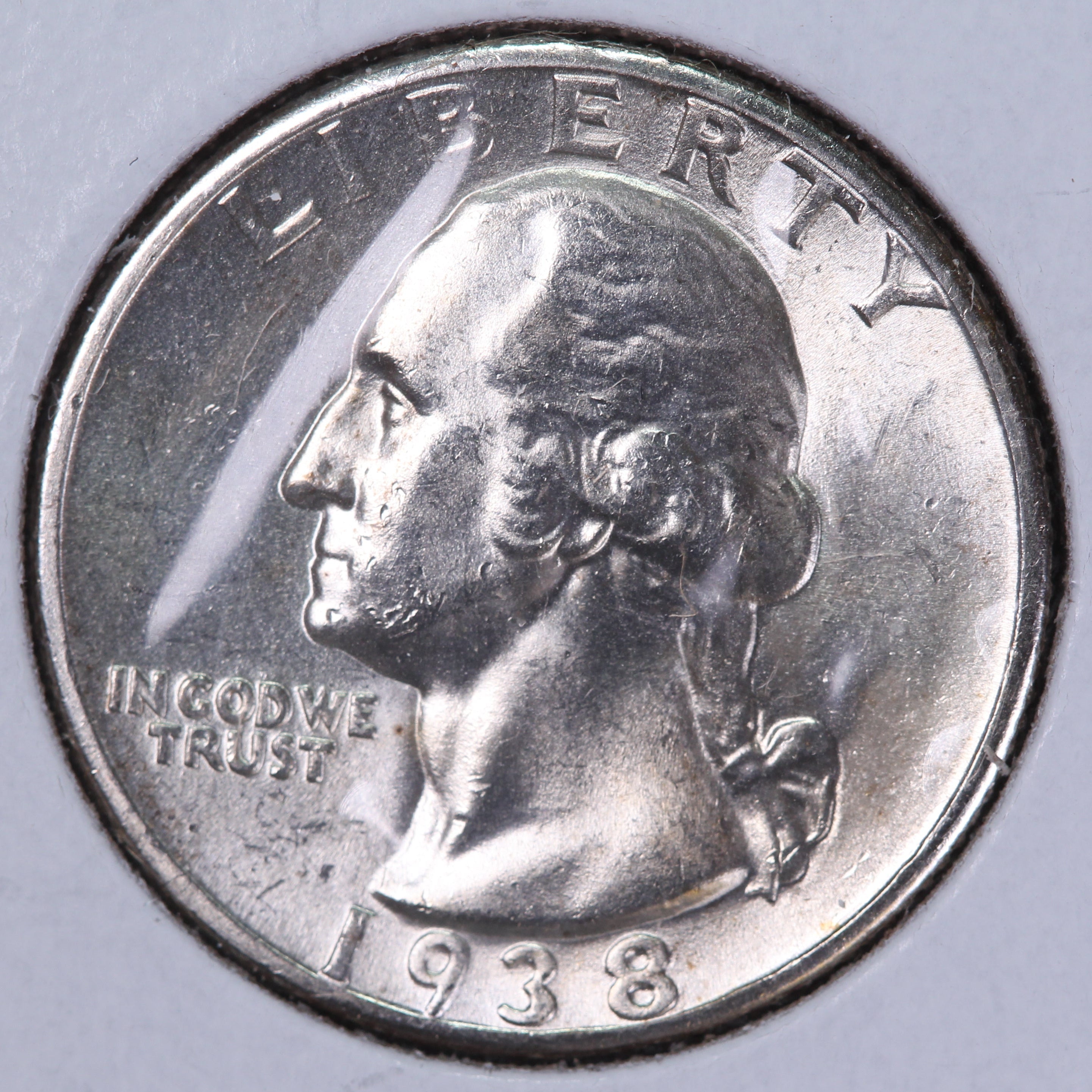 1938 Washington Quarter. Uncirculated Collectable Coin. Store # QR1684