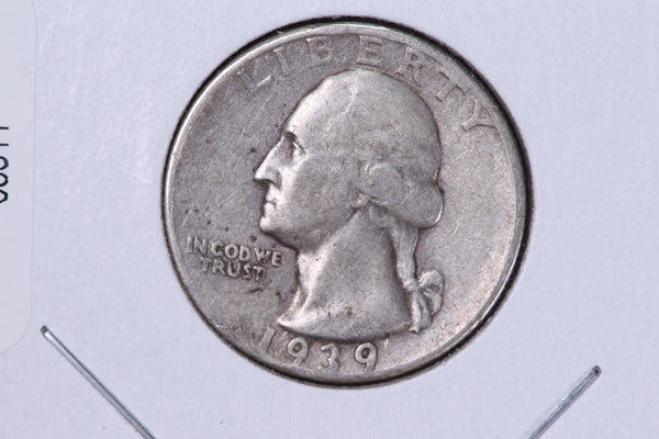 1939 Washington Quarter. Affordable Circulated Collectable Coin. Store # 08311