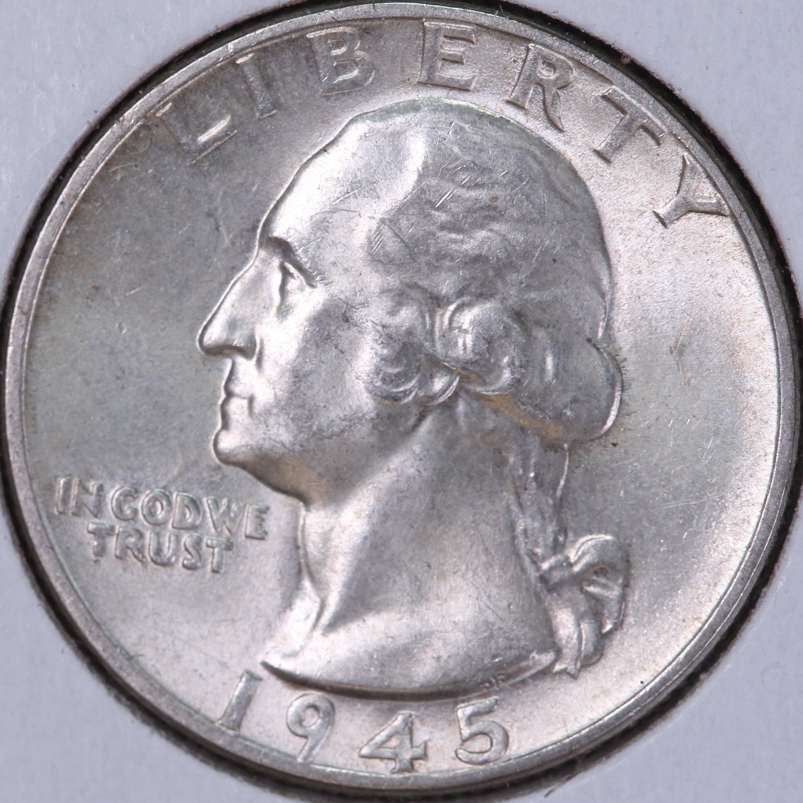1945 Washington Quarter. Affordable Circulated Collectable Coin. Store # 08398